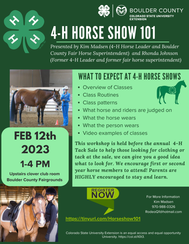 4-H HORSE PROJECT - Boulder County Extension